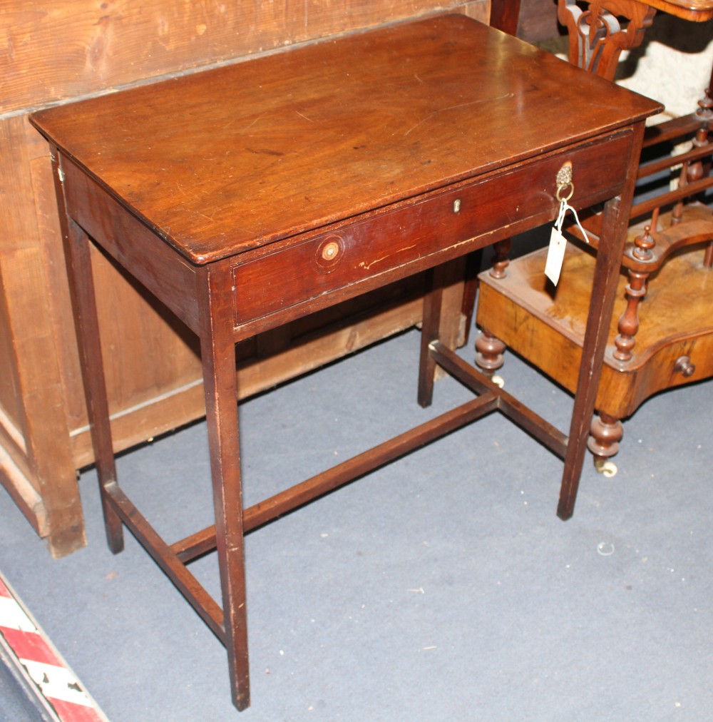 A George III mahogany side table, with frieze drawer, W.71cm D.43cm H.76cm